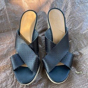 J. Crew size 8.5 black wedges